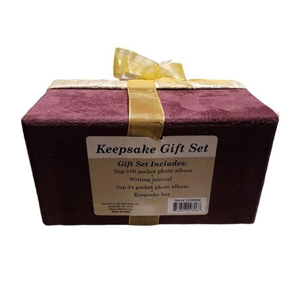 Keepsake Gift Set (Walmart) Photo Albums Journal Gold Burgundy Never Used Set - Picture 5 of 5